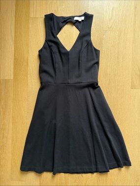 New Loft Black Sleeveless V-Neck Fit & Flare Dress